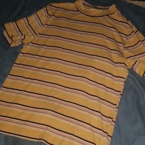 Yellow and Pink striped turtleneck